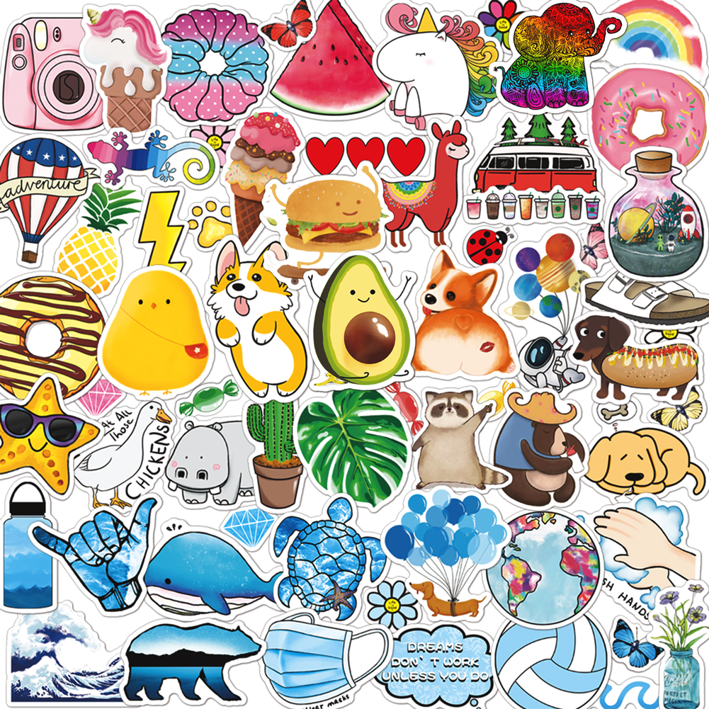 ANERZA 100 Pcs VSCO Stickers for Hydro Flask, Laptop A