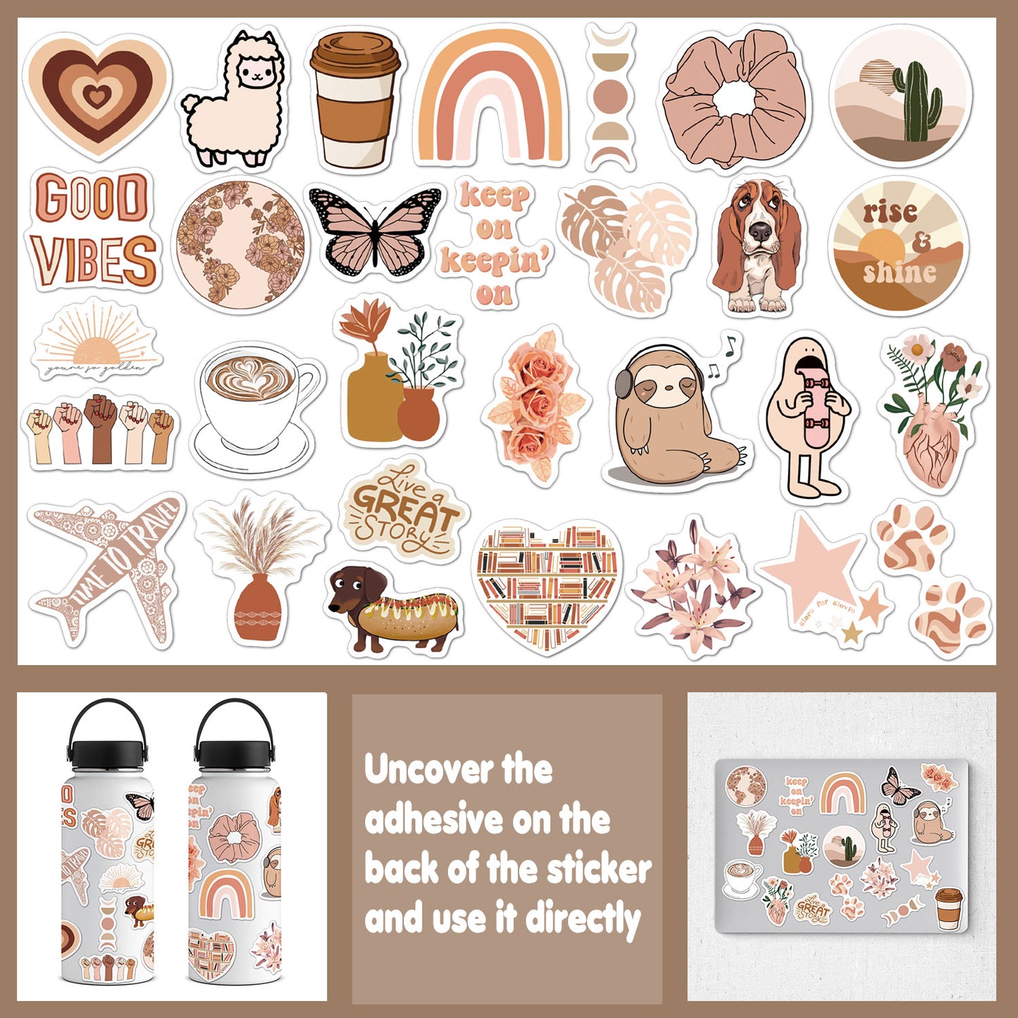 ANERZA Beige Wall Collage Kit Aesthetic Pictures, Room Decor for Bedroom Aesthetic, Posters for Room Aesthetic, Cute Photo Wall Decorations for Teen Girls, Dorm Trendy Wall Art (70 pcs)