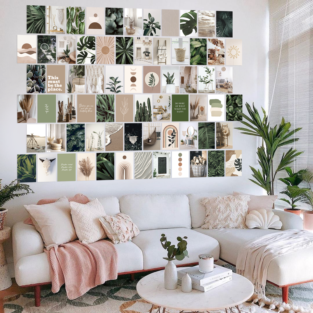 ANERZA Wall Collage Kit Aesthetic Pictures, Room Decor for Bedroom Aesthetic, Posters for Room Aesthetic, Cute Boho Plants Photo Wall Decorations for Teen Girls, Dorm Trendy Wall Art (70 pcs)