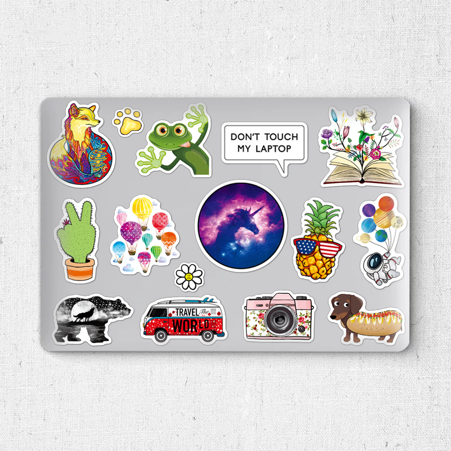 ANERZA 100 Pcs Waterproof Stickers for Laptop, Water bottle B
