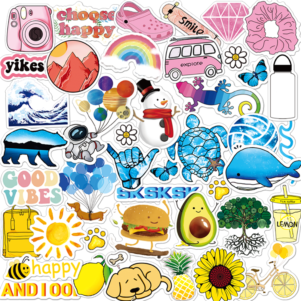 ANERZA 45 Pcs VSCO Stickers for Laptop, Water bottle A