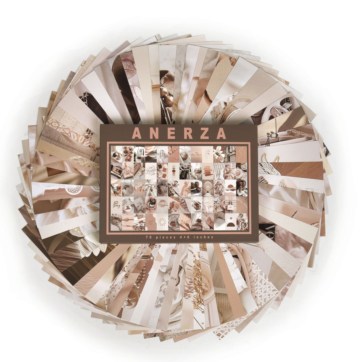 ANERZA Beige Wall Collage Kit Aesthetic Pictures, Room Decor for Bedroom Aesthetic, Posters for Room Aesthetic, Cute Photo Wall Decorations for Teen Girls, Dorm Trendy Wall Art (70 pcs)