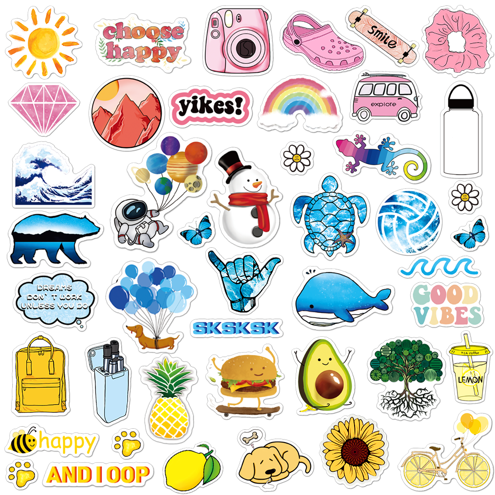 ANERZA 45 Pcs VSCO Stickers for Laptop, Water bottle A