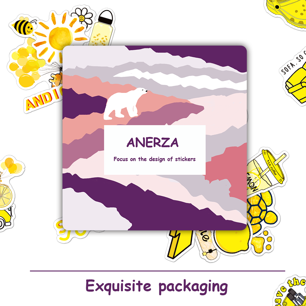 ANERZA 40 Pcs Yellow VSCO Stickers for Laptop, Water bottle