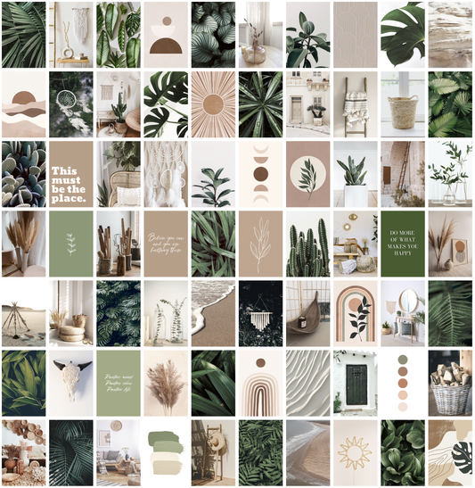 ANERZA Wall Collage Kit Aesthetic Pictures, Room Decor for Bedroom Aesthetic, Posters for Room Aesthetic, Cute Boho Plants Photo Wall Decorations for Teen Girls, Dorm Trendy Wall Art (70 pcs)