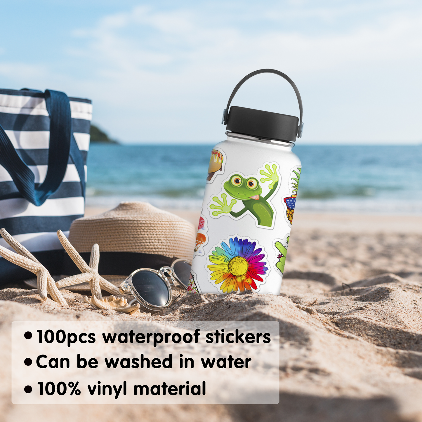 ANERZA 100 Pcs VSCO Stickers for Hydro Flask, Laptop A